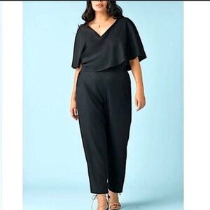 Vetta Black Cape Jumpsuit Size 8